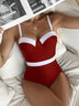 Women's swimsuit one-piece Push Up Contrast color fashion bikini