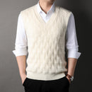 Men's Vest Elegant Knitted Woolen Twisted Loose Sleeveless Business