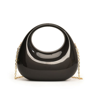 Buy black Women's handbag acrylic shiny elegant oblique shoulder chain