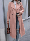 Women's Elegant Woolen Coat Long Slim Fit Warm-3