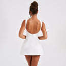 Sexy Slim Backless Mini Dress Elegant Sleeveless Summer for Women