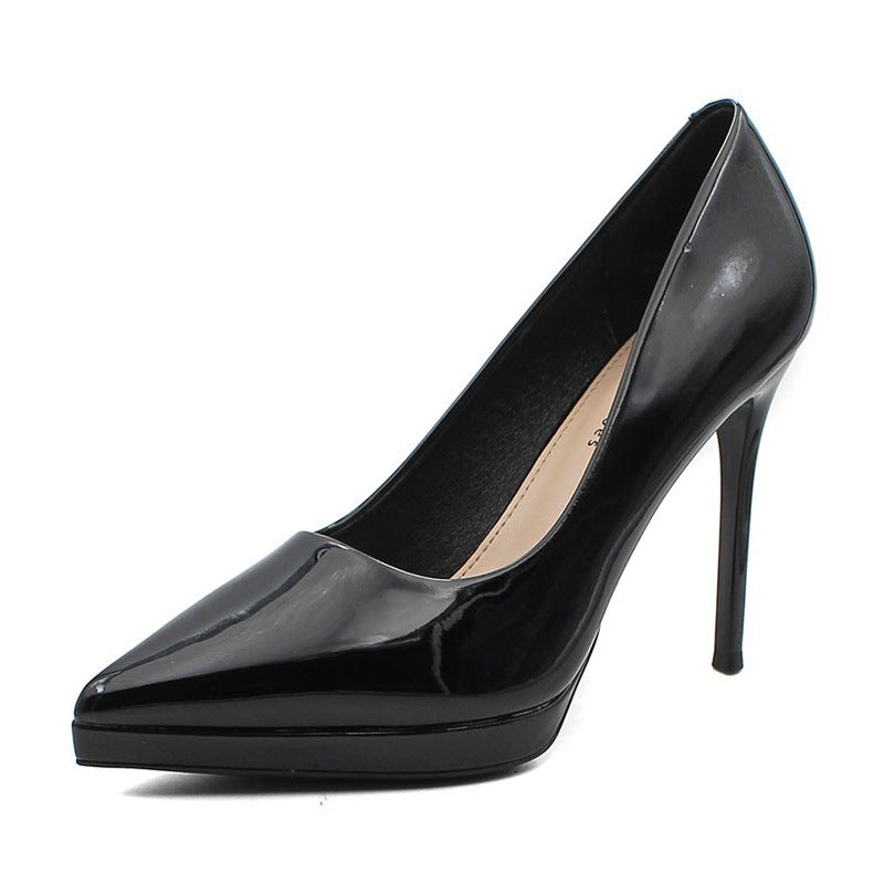 Women Shoes sexy Patent Leather, pointed stiletto high heels, office