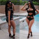 Women's Swimsuit one-piece elegant symmetrical hollow-7
