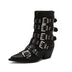 Women’s Mid Boots Elegant Pointed Knight Punk Belt Buckle Plus Size