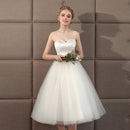 Princess Light Wedding Dress with Straps Open Back Mid Length