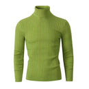 Men's sweater pullover knit casual retro twisted flower turtleneck-20