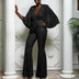 Jumpsuit Sexy Sequined Deep V Neck Large Size for women