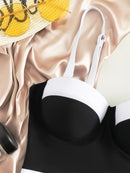 Women's swimsuit one-piece Push Up Contrast color fashion bikini