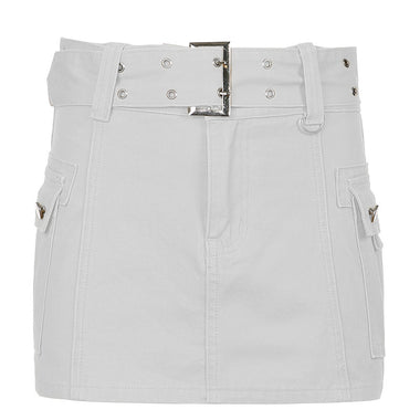 Women's mini skirt cargo elegant denim