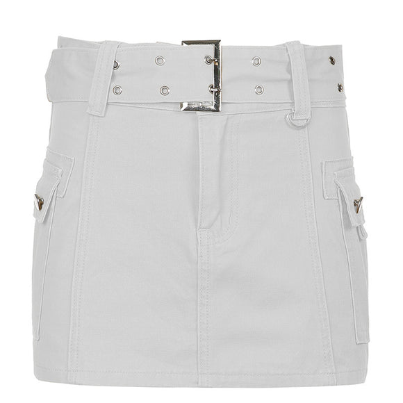Women's mini skirt cargo elegant denim