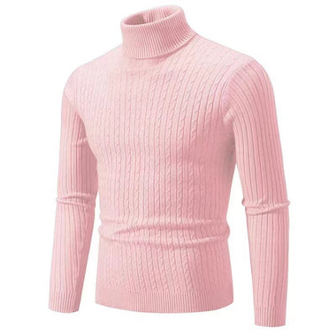 Comprar rosa Suéter de punto informal retro con flores retorcidas cuello alto