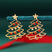 Women's earrings shaped like a Christmas tree  elegant in colored zircon