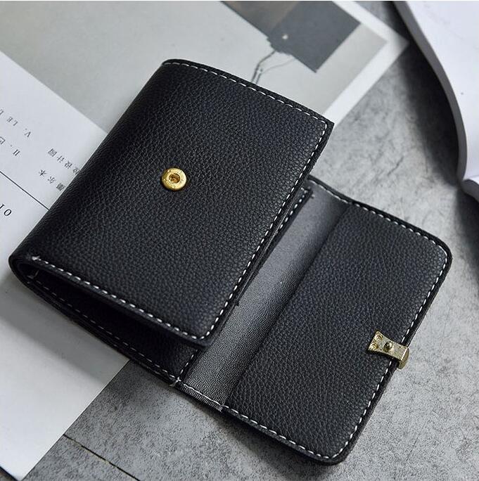 Women's mini coin purse soft leather three folding card holders