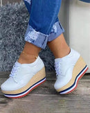 Women's shoes wedge heel lace-up elegant, comfortable Outdoor