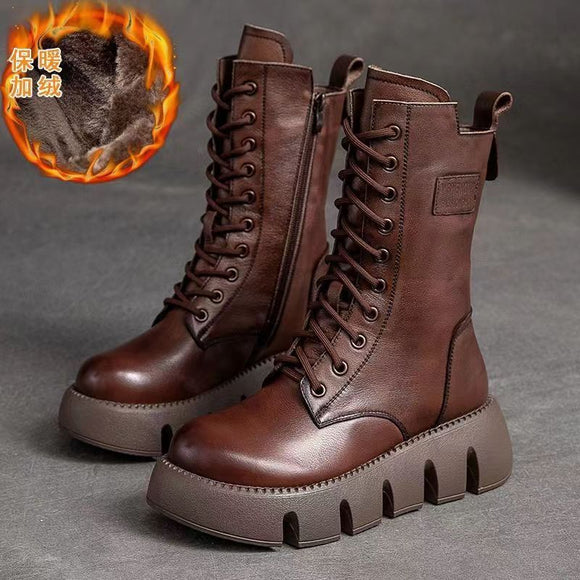 Women's flat Boots in genuine leather elegant orthopedic hot