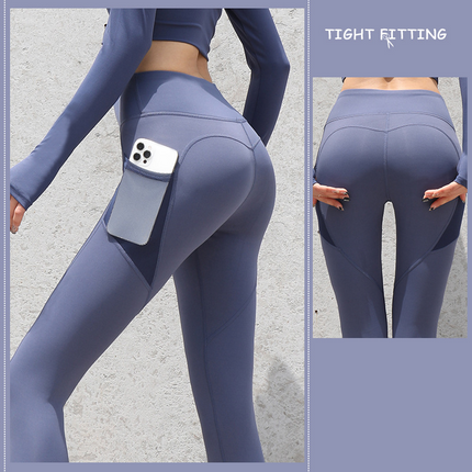 High Waist Gym Yoga Leggings with Pockets, Perfect for Running, Fitness