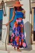 Women's midi skirt  bohemian printed elegant casual