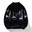 Men’s Sweater Pullover Elegant Half Turtleneck Warm Autumn Winter Knit-5