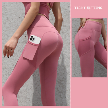 High Waist Gym Yoga Leggings with Pockets, Perfect for Running, Fitness