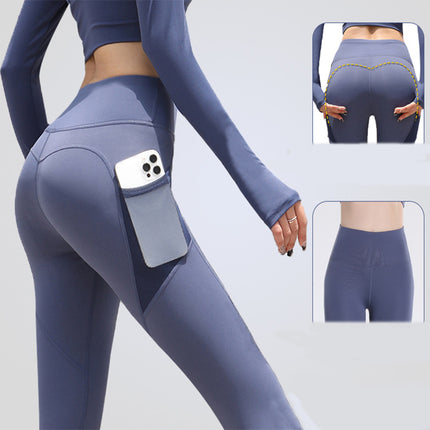 High Waist Gym Yoga Leggings with Pockets, Perfect for Running, Fitness