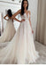 Clara Beach Wedding Dress Strap Appliques Sparkly Tulle