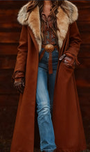 Women's Coat Elegant Long Warm American Winter Style Luxury Look-5