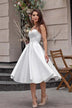 Short Wedding Dress Neckline Satin Strapless Elegant Stunning 