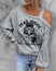 Women's sweater Christmas pumpkin print elegant