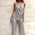 Jumpsuit Party Sexy Sequin Backless Sleeveless Bodysuit for Women
