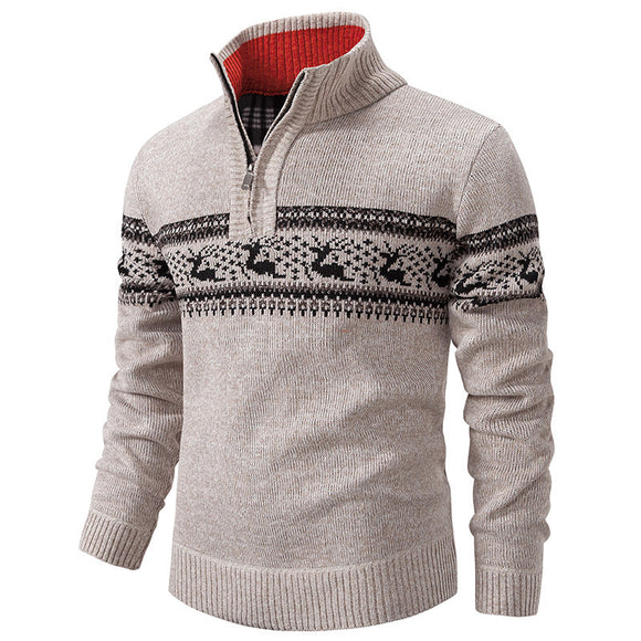 Men's Knitwear Sweater Elegant Plus Size Zipper Loose Fit Autumn Winter