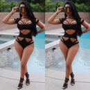 Women's Swimsuit one-piece elegant symmetrical hollow