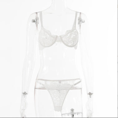 Acheter blanc Ensemble de lingerie pour femme armatures en dentelle élégante