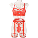 Women's lingerie set three pieces elegant hollow sexy-7