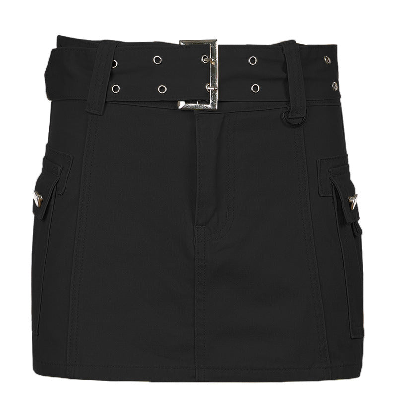 Women's mini skirt cargo elegant denim