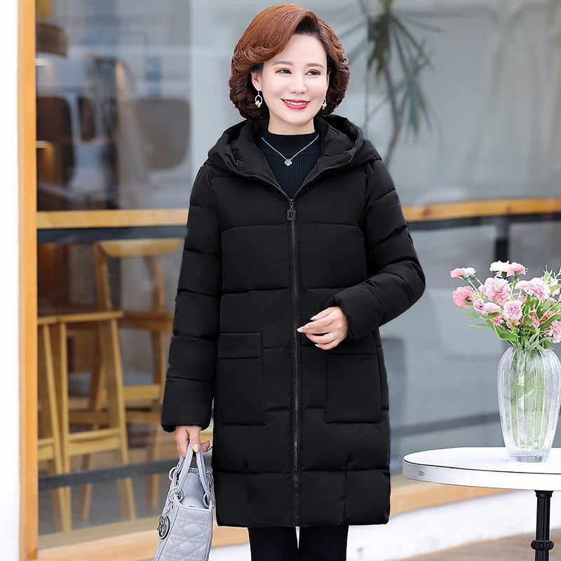 Women's jacket cotton padded hot thick hood elegant snow coat