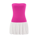Women's Sexy Mini Dress Puffy Elegant Corset Sleeveless Strapless Solid Color