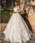 Héléna Custom Made Princess Wedding Dress, Ball Gown with Long Lace Sleeves & Tulle
