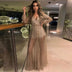 Maxi dress for women in tulle, sequined and sexy, elegant, shiny, party