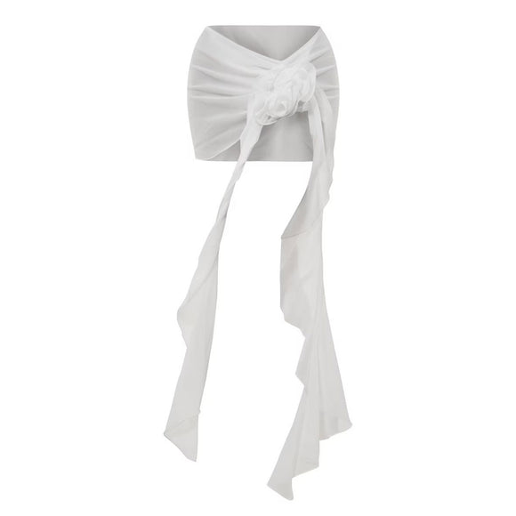 Women's swimwear one-piece elegant short skirt hollow