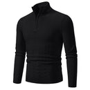 Men's Sweater Pullover Knit Elegant Casual Slim Fit Mock Neck Zipper