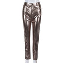Women's pants, metallic high waisted, Super stretchy, shiny tights