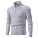Men's Sweater Pullover Knit Elegant Casual Slim Fit Mock Neck Zipper