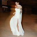 Sexy Party Dress Slim Tube Elegant With Mesh Stitching Hem for women