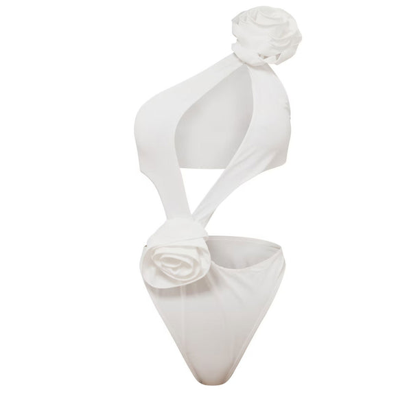 Women's swimwear one-piece elegant short skirt hollow