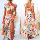 Sexy Sets Elegant Printed Tube Top & Skirt Two-Piece Suit