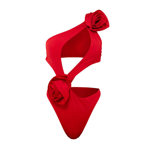 Women's swimwear one-piece elegant short skirt hollow