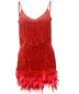 Women's dress with feather stitching and V-neck straps, Elegant, party