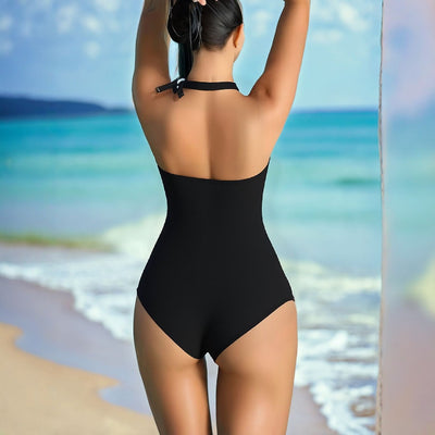 Women's swimwear one-piece elegant triangle pattern corset