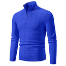 Men's Sweater Pullover Knit Elegant Casual Slim Fit Mock Neck Zipper-9