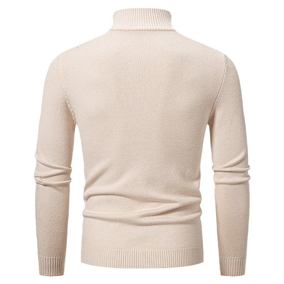 Men's Sweater Pullover Knit Elegant Casual Slim Fit Mock Neck Zipper